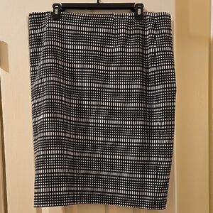 Black and White Striped Women's Skirt